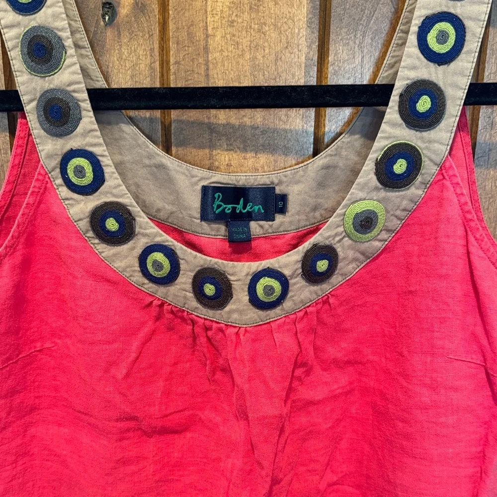 Boden Pink and Tan Embellished Tank Top - Picture 2 of 5